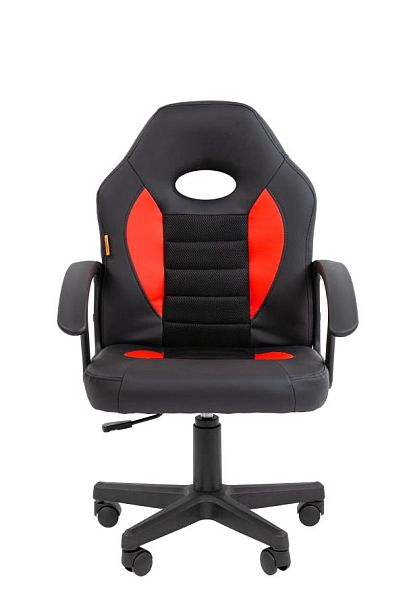 Кресло Chairman Kids 111 Россия экокожа черный/красный - Вид 2