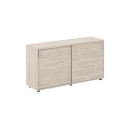 Шкаф купе 1438х400х750 низкий, с замком / корпус: дуб светлый, фасады: дуб светлый Сигма / Sigma - Фото предпросмотра