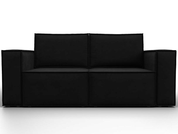 Диван прямой Куба мини Микровельвет черный - Вид 2