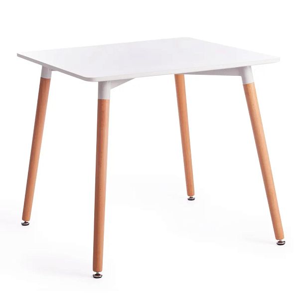 Стол Джон/John (мод.T1003), МДФ/дерево, White (Белый) / Natural (натуральный) - Вид 1