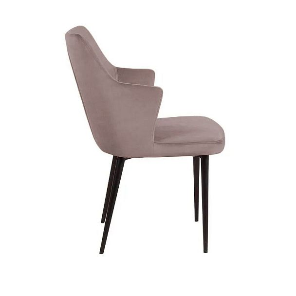 Стул с подлокотниками Hunt, бархат пепельно-бежевый 25 / чёрный конус - Вид 3