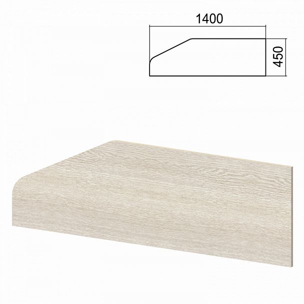 Экран-перегородка к столам "Арго", шириной 1400 мм, ясень шимо - Вид 1