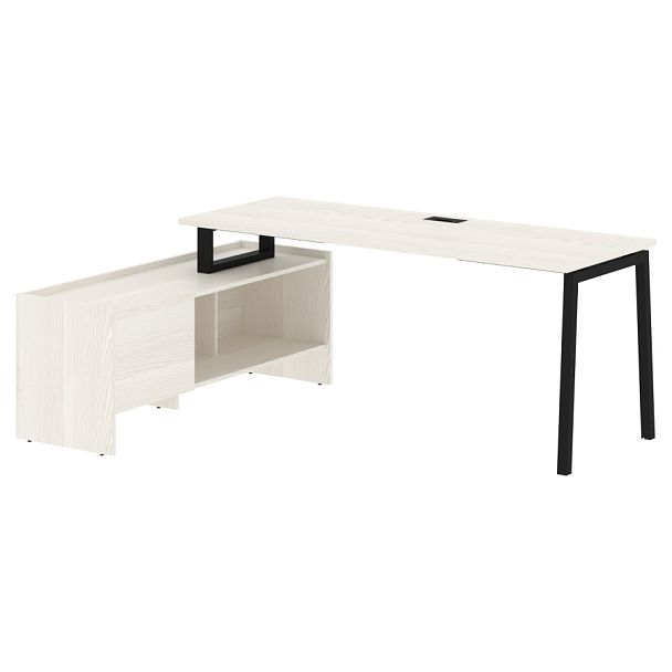 Стол с тумбой ELCT 19614 Ясень Траун/Черный 1960х1400х750 EDIS - Вид 1