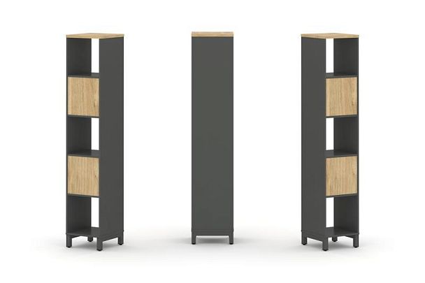 Стайл Проджект Набор стеллажа 1 сторон., 5 яр. SN.NS-511 Антрацит/Тиквуд Светлый/Металл Антрацит 387 - Вид 1