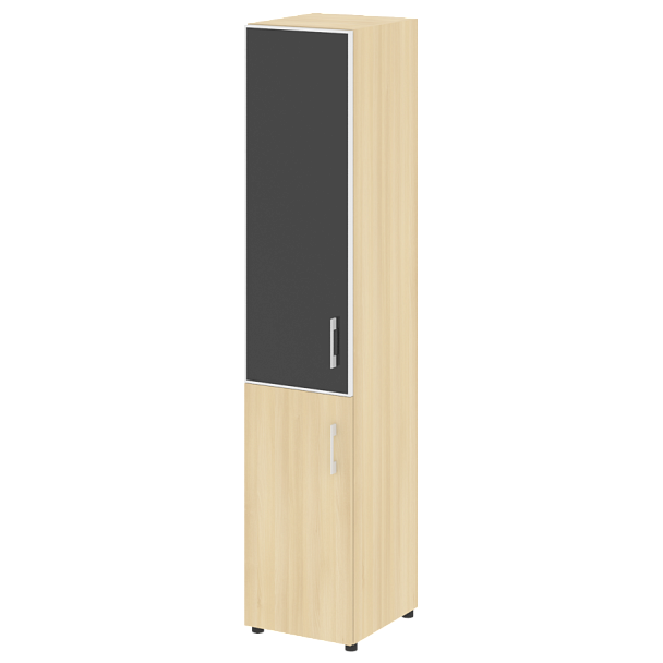 Yalta Шкаф узкий LT.SU-1.2 R (L) black Акация/Стекло black 400*450*1987 - Вид 1