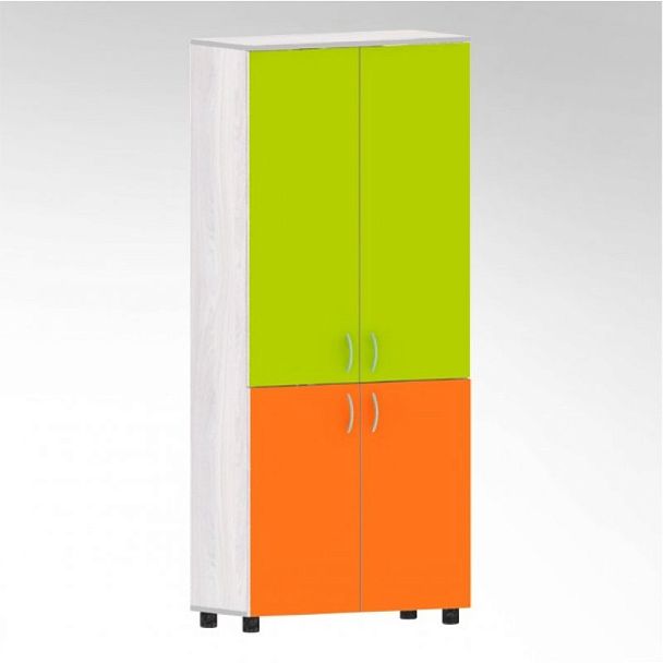 Шкаф канцелярский закрытый (Цветной фасад) - Вид 1