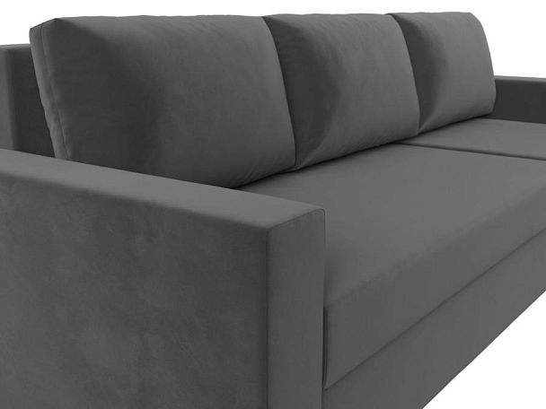 Угловой диван Траумберг Лайт правый (полностью велюр серый) - Вид 4