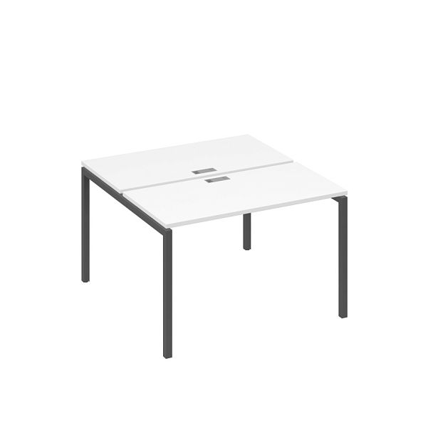 Рабочая станция с опорами DUE (2х120) A4 А4 Б2 170 БП белый премиум / металлокаркас антрацит - Вид 1