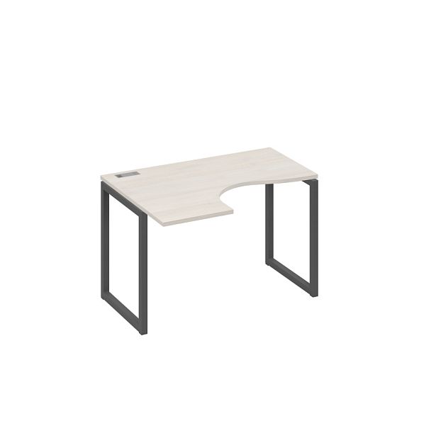 Стол эргономичный левый "Классика" на металлокаркасе QUATTRO A4 А4 Б4 031 БП дуб / металлокаркас антрацит - Вид 1