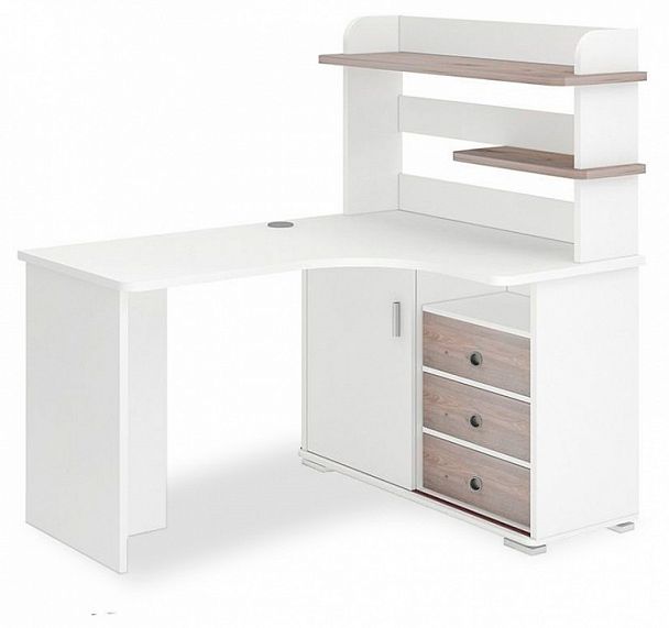 Стол компьютерный Домино СР-145 Белый/Нельсон правый - Вид 1