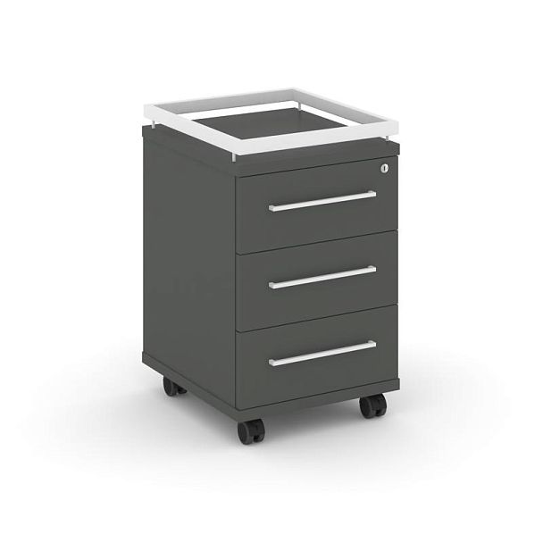 Rift Тумба мобильная усиленная + рамка RF.TM-003 Антрацит/Металл Белый 416*460*665 - Вид 1