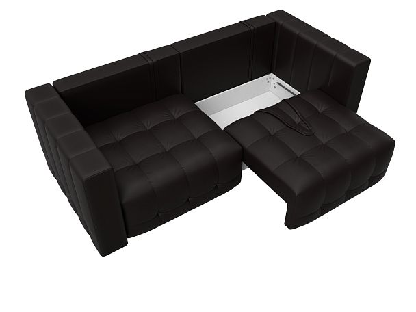 Диван прямой Лига-052 НПБ Экокожа коричневый - Вид 7