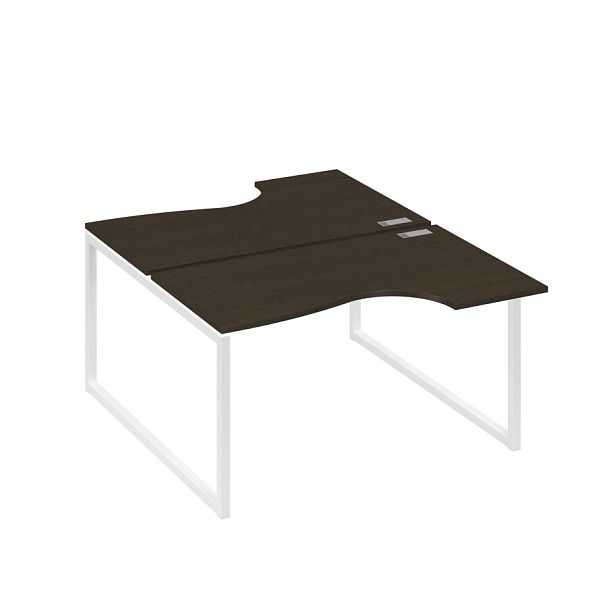 Рабочая станция каркас QUATTRO (2х140) столы Классика A4 А4 Б4 184 БП венге / металлокаркас белый - Вид 1