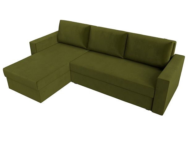 Угловой диван Траумберг Лайт левый (полностью микровельвет зеленый) - Вид 5