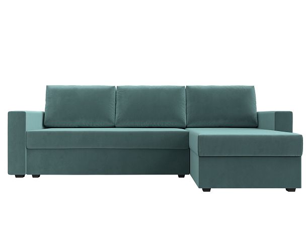 Угловой диван Траумберг Лайт правый (полностью Велюр бирюзовый) - Вид 2