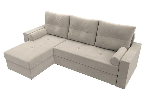 Диван угловой Верона Лайт угол левый (полностью микровельвет бежевый) - Вид 5