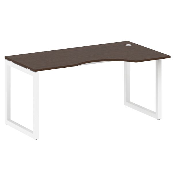 Metal System Quattro Стол криволинейный правый на О-образном м/к 50БО.СА-1 (R) Венге/Белый металл 1600*900*750 - Вид 1