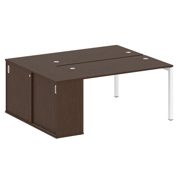 Metal System Quattro Р. ст. с шкафом-купе на П-образном м/к 50БП.РС-СШК-1.3 Т Венге/Белый металл 1810*1475*750 - Вид 1