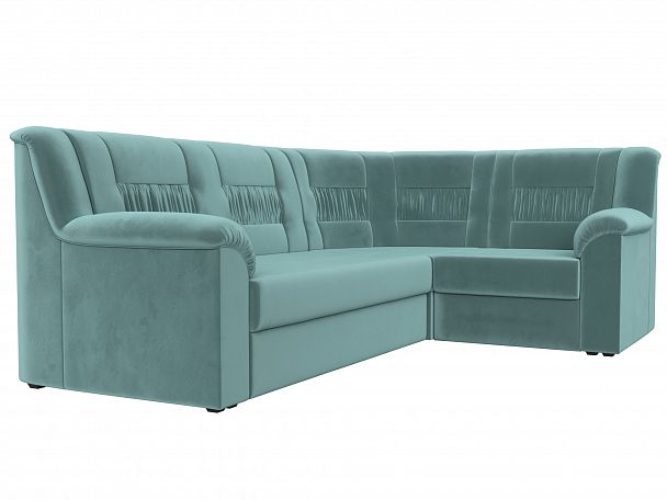 Угловой диван Карелия правый (полностью Велюр бирюзовый) - Вид 3