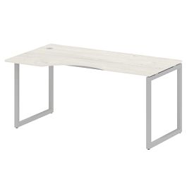Metal System Quattro Стол криволинейный левый на О-образном м/к 40БО.СА-1 (L) Дуб наварра/Серый металл 1600*900*750 - Фото предпросмотра