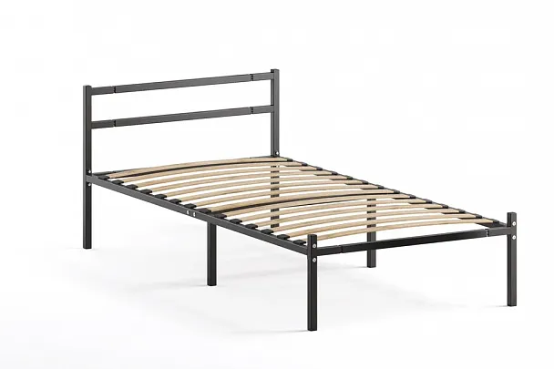 Кровать металлическая Лофт КОМПАКТ 900х2000, цвет черный       - Вид 2