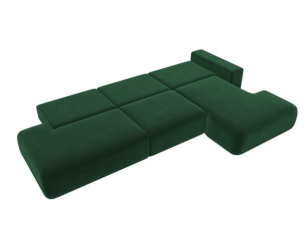 Диван угловой Лига-036 Модерн Лонг правый угол Велюр зеленый - Вид 10