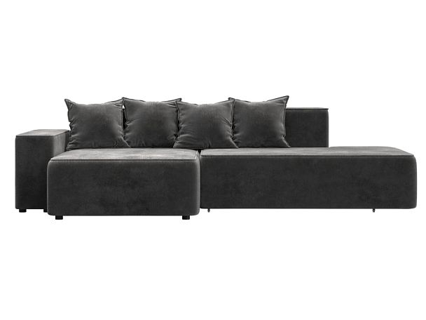 Диван угловой Лига-079 угол левый Велюр серый - Вид 1