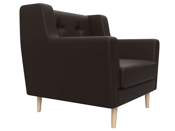 Кресло Брайтон (полностью экокожа коричневая) - Вид 3
