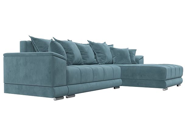 Угловой диван НордСтар правый угол Велюр бирюзовый - Вид 4