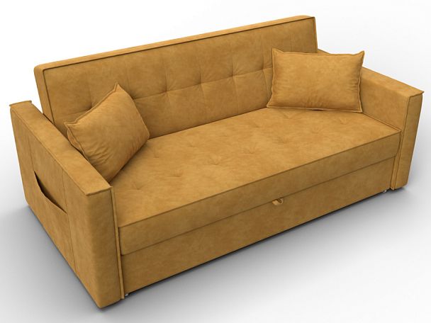Диван прямой Лига-104 (160) Велюр желтый - Вид 6