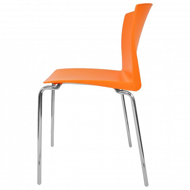 Стул Pull (4 ножки) каркас Хром, оранжевый, стопируемый - Вид 2