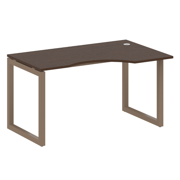 Metal System Quattro Стол криволинейный правый на О-образном м/к 50БО.СА-2 (R) Венге/Мокко металл 1400*900*750 - Вид 1