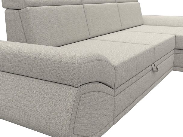 Диван угловой Лига-032 правый угол Рогожка бежевый - Вид 4