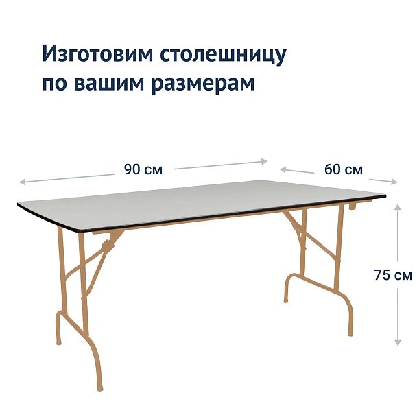 Стол Лидер 1, 900х600, серый, шампань, без отбойников - Вид 4