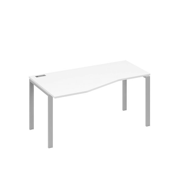 Стол эргономичный левый "Техно" на металлокаркасе UNO A4 А4 Б1 065 БП белый премиум / металлокаркас серый - Вид 1