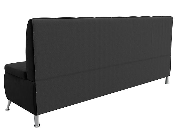 Кухонный прямой диван Кантри (полностью велюр черный) - Вид 7
