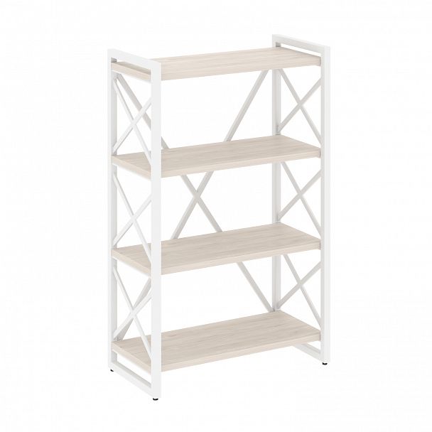 Стеллаж на опорах "Loft" VR.L-MST.O-4.8 денвер светлый/белый - Вид 1