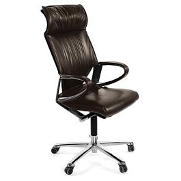 Кресло Modus 284/81 высокое с подголовником натуральная кожа / темно-коричневая - Фото предпросмотра