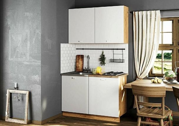 кухня Дана 1,2 дуб крафт золотой/белый - Вид 4