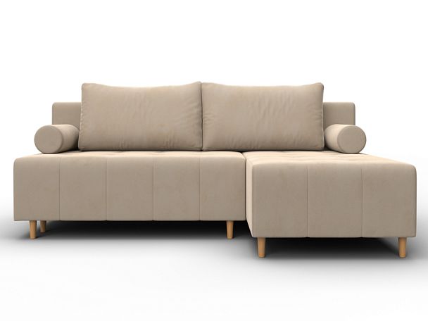 Диван угловой Лига-102 угол универсальный Велюр бежевый - Вид 2