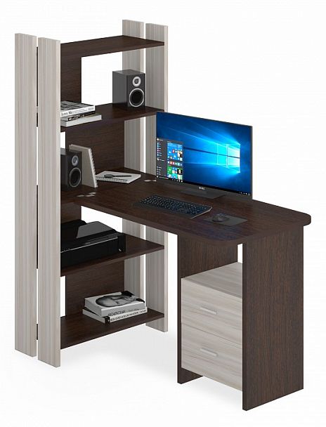 Стол компьютерный Домино Lite СТЛ-ОВ+С100Р Венге/Карамель - Вид 1