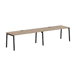 Стол 2-х местный ELWST 3580 Дуб Денвер светлый/Черный 3526х800х750 EDIS - Фото предпросмотра