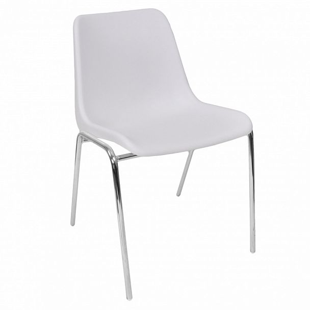 Стул Vicenza (4 ножки) Каркас хром, белый, стопируемый - Вид 1