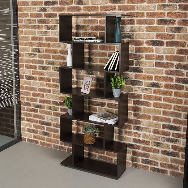 Стеллаж BRABIX "Scandi SH-008", 730х250х1760 мм, 6 секций, ЛДСП, венге, 641899, ЦБ013658-3 - Вид 9