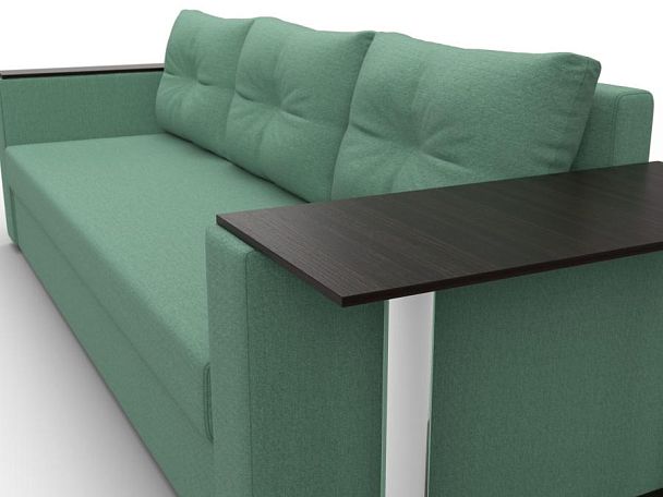 Диван прямой Атланта Лайт со столом справа Рогожка зеленый - Вид 4