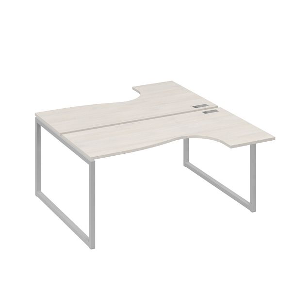 Рабочая станция QUATTRO (2х160) столы Классика эргономичные A4 А4 Б4 182 БП дуб / металлокаркас серый - Вид 1