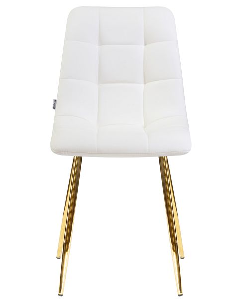 Стул обеденный DOBRIN ALEX (золотые ножки, белая экокожа (P-02)) - Вид 6
