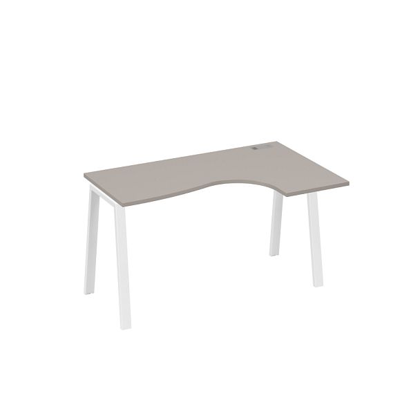 Стол эргономичный правый "Классика" на металлокаркасе TRE A4 А4 Б3 034 БП мокко премиум / металлокаркас белый - Вид 1