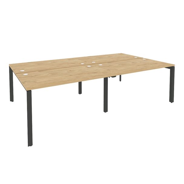 Onix Рабочая станция на П-образном м/к O.MP-D.RS-4.3.8 Тиквуд светлый/Антрацит металл 2760*1635*750 - Вид 1