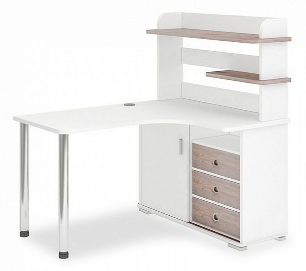 Стол компьютерный Домино СР-145М Белый/Нельсон правый - Вид 1